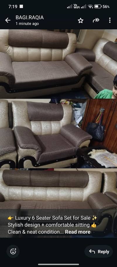 Slightly Used Sofa Set in Excellent Condition