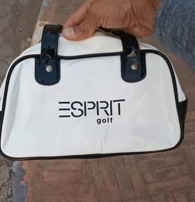 ESPRIT GOLF POUCH BAG WHITE. ORIGINAL LEATHER.