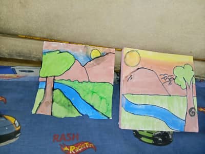 paintings made by kids with stickers