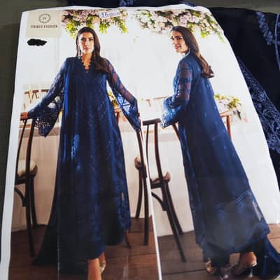 Unique Fashion Blue Chiffon Suit – Brand New (unused)