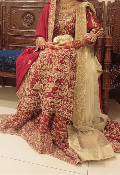 Barat Lehnga - red color farshi lehnga