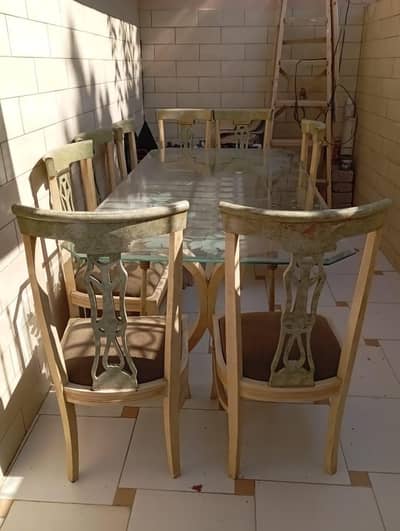 Eight chair dining table set