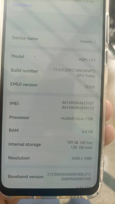 Huawei Y8P lush condation