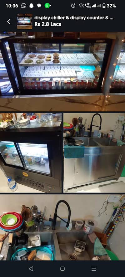 display chiller display counter dishes Wash Bason