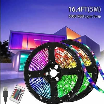5M Rechargeable RGB Strip Light USB Decor