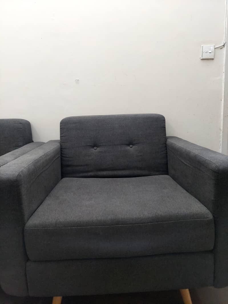 2 one seater sofas 1