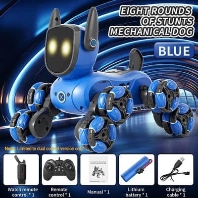 **8-Wheeled Stunt Robot Dog – Control Remote