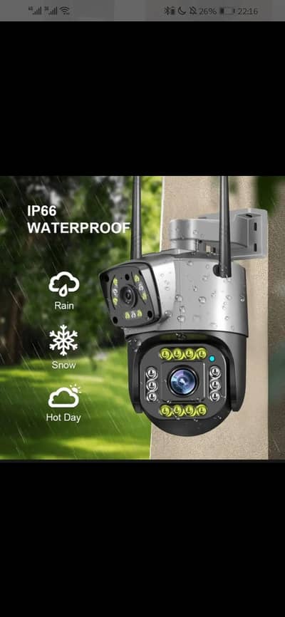 PTZ WiFi Security Camera Outdoor | Dual Lens | Night Vision | 360° Rot