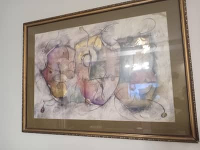 abstract art hanging