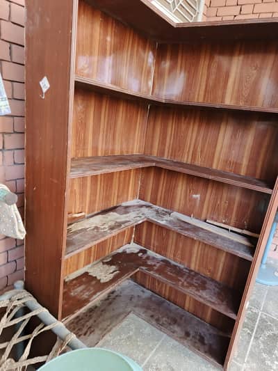 Corner Wooden Book Shelf / Book Rack – Strong & Spacious