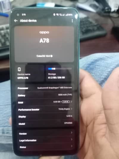 Oppo a78 8gb 256gb