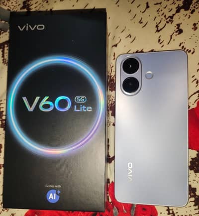 Vivo v60 Lite 5g (12+12)+(256)  6 Month warranty Left with box