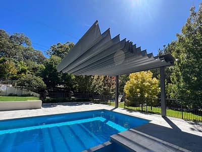 Swimming pool sahde, Tensile shade, Pvc Porch shade, Wall mount garage
