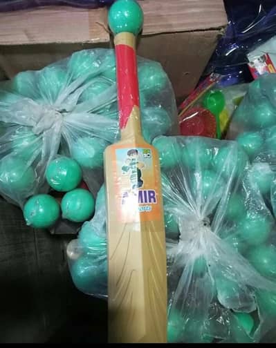  Plastic Cricket Bat + Ball Set Available [ WhatsApp 03186692626 )
