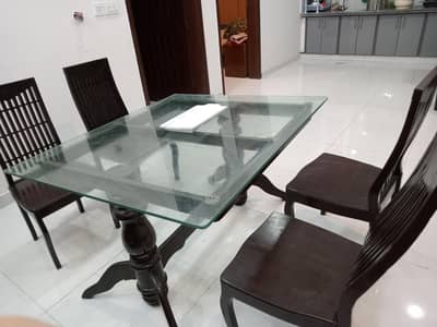 4 seater shesham pure red wood table