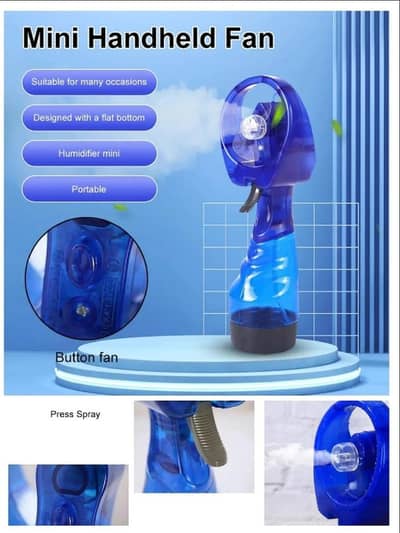 portable mini fan with water spray