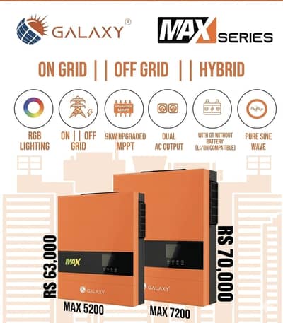 Galaxy MAX Hybrid Solar Inverter PV5200 4.2kw | PV7200 6.2 Smart Power