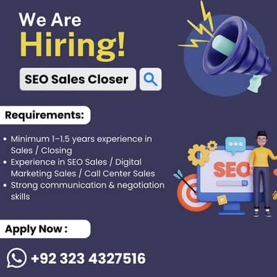 Call Center / SEO Closer Required | 70K+ Incentives