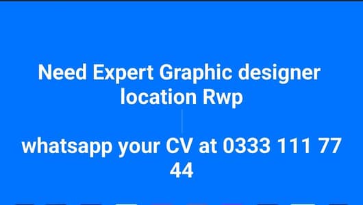 Expert Graphic Designer Required (Office Based – Rawalpindi)