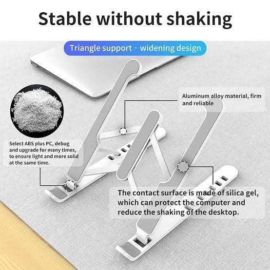 Premium Full Aluminum Laptop Stand: Best Quality, Foldable, Adjustable, Portable, Ergonomic Laptop Holder/Bracket for Desk & Bed (Multi-Color Options)