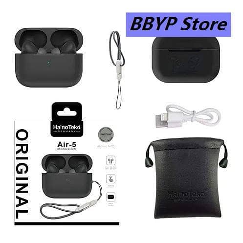 Original Haino Teko (Germany) Air-5 True Wireless Earbuds | Active Noise Cancellation TWS EarPods | Bluetooth 5.2 Headset with Free Silicon Cover - Special Deal