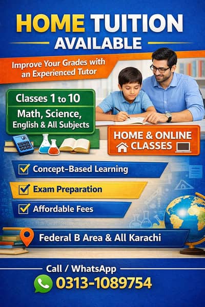 Experienced Home Tutor Available – All Subjects