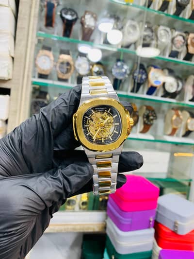 Pathek Phillips skeleton automatic  with butterfly lock 