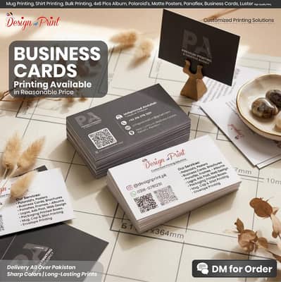 business cards & thankyou cards in reasonable pricr come dm