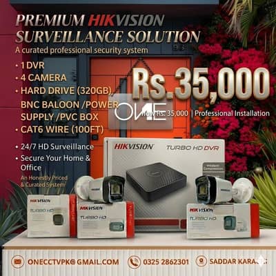 Only 35,000 For 4 Cameras Setup with Installation || Special Pakege