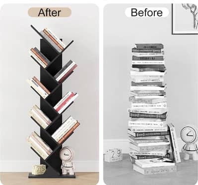 book rack and wall decoration