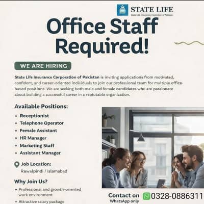 Male Female Staff Required – Islamabad & Rawalpindi