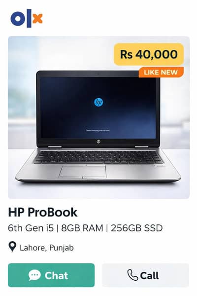 HP ProBook i5 6th Gen | 8GB RAM | 256GB SSD | Good Condition