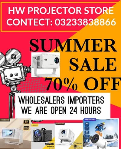 SUMMER SALE 70% FULL HD 4K  ORIGINAL ANDROID MULIYMEDIA  PROJECTOR.