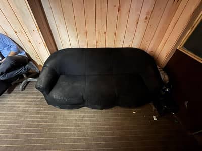 Sofa set 5 seater  black color achi wood h