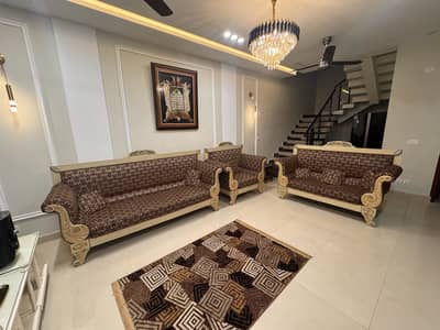 Solid Wooden Sofa 3+2+1 with tables in brand new condition