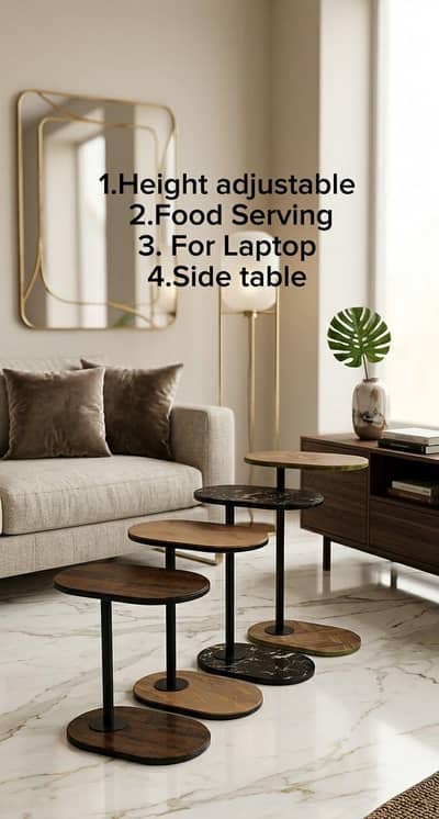 Height adjustable laptop table