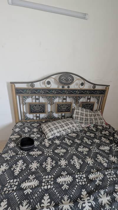 iron bed with mattress