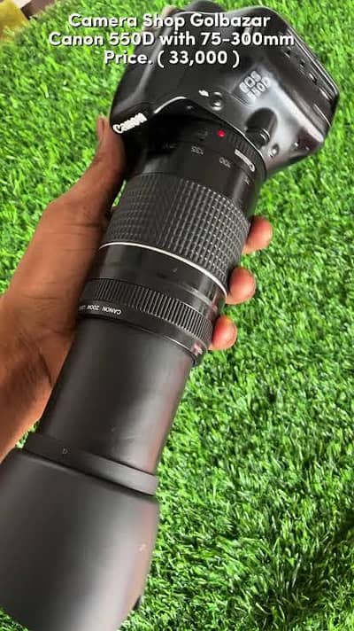 Canon 550D dslr camera with 75-300 big lens  03025271768 what's ap