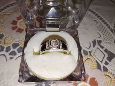 silver 925 ring with zarcon stones