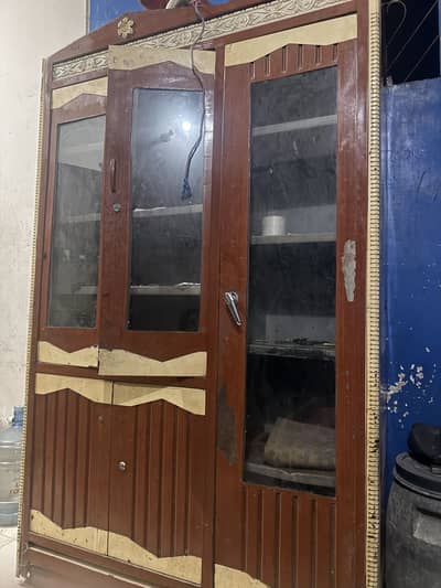 Iron Showcase Cabinet with Glass Doors for Sale