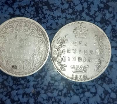 Rupee - 1906/1882 Queen Victoria British  Silver Coin