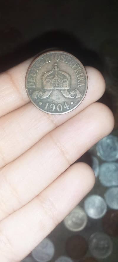 Rare 1904 Antique coin- 1 Heller (German East Africa) -Berlin Mint (A)
