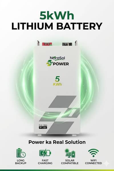 Norasol 5kWh Lithium Battery  | Solar Compatible | Long Backup