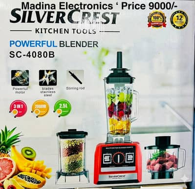 SilverCrest 3-in-1 Heavy Duty Blender SC-4080B | 2000W | Madina Elect