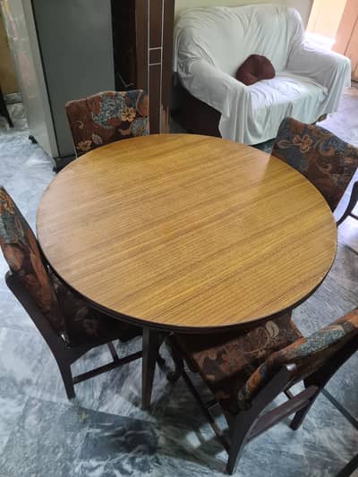 wooden dinning table set with six wooden chairs. reasonable price