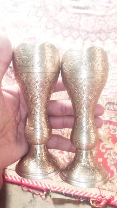 copper pital brass glass fancy decorate item old
