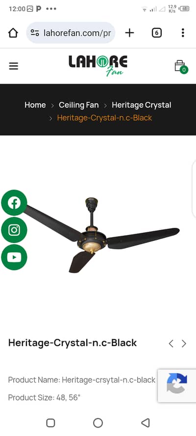 Heritage Crystal N C Black 48,56"