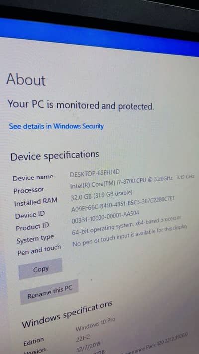 Computer i7 8th generation fast and latest version