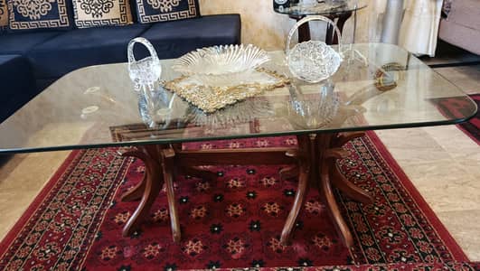 Center table with glass top