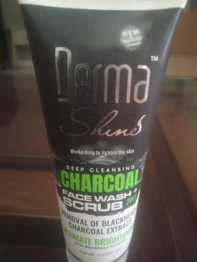 derma shine original facewash+ scrub charcoal